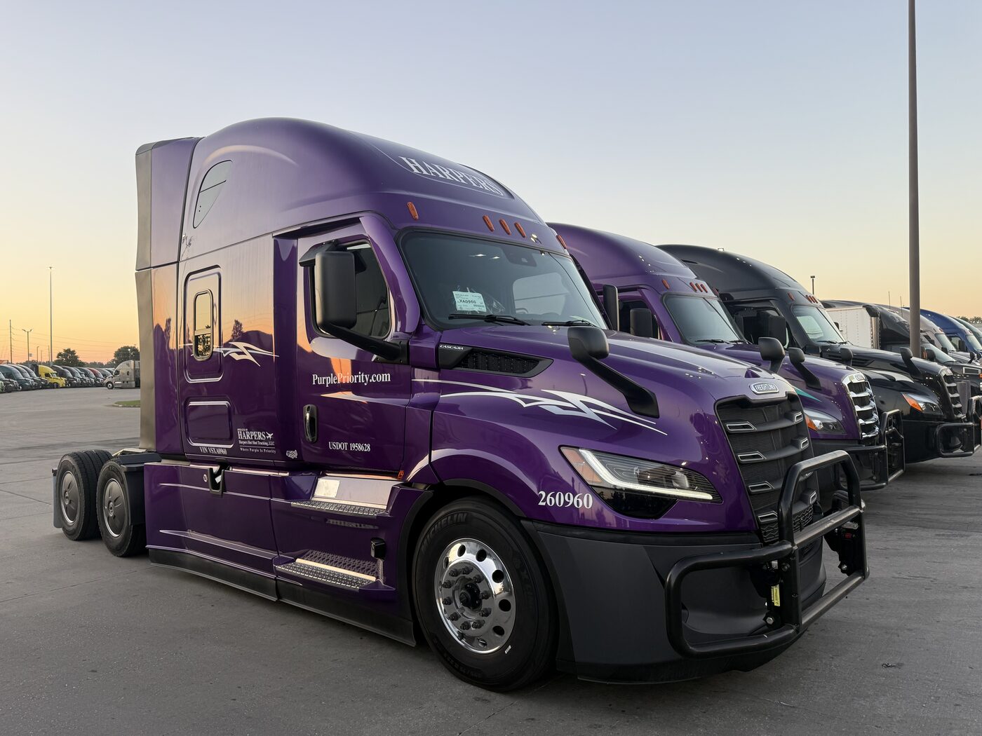 Freightliner Cascadia — Harpers Purple — temporary imagery pending Harper-owned photography